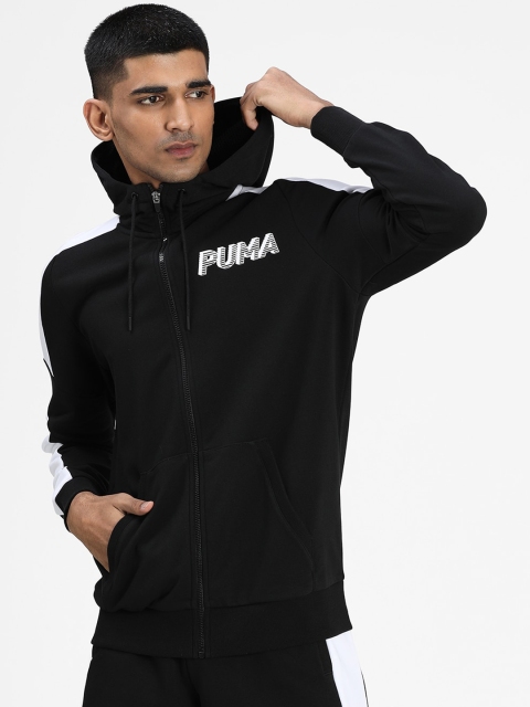 

Puma Men Black Solid Modern Sports Full-Zip Hooded Sweatshirt