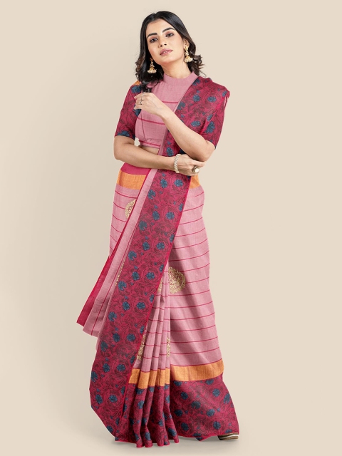 

Kalamandir Pink Printed Cotton Blend Saree