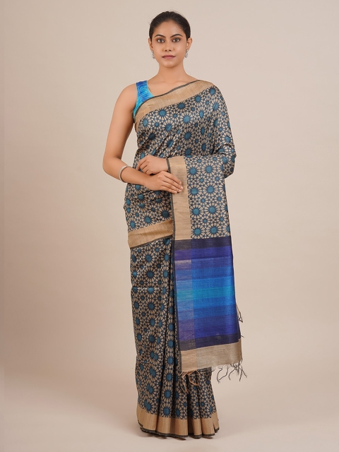 

Pothys Blue Printed Pure Silk Saree