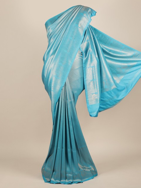 

Pothys Blue Woven Design Jute Silk Saree