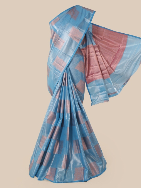 

Pothys Blue & Pink Tissue Woven Design Saree