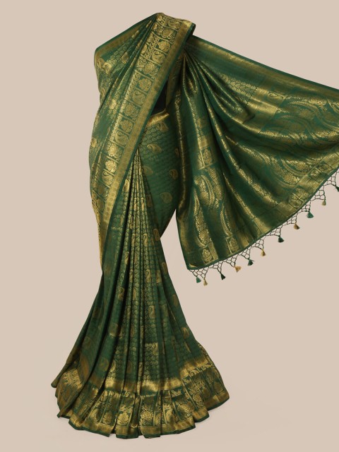 

Pothys Green Pure Silk Woven Design Banarasi Saree