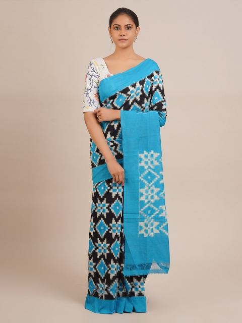

Pothys Blue Pure Cotton Printed Sambalpuri Saree