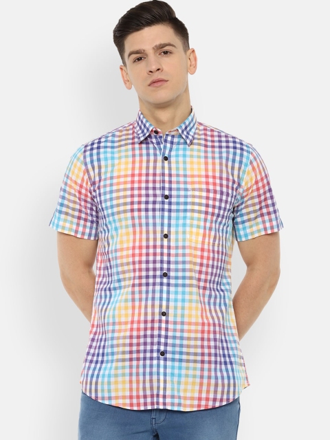 

Van Heusen Sport Men Multicoloured Slim Fit Checked Casual Shirt, Multi