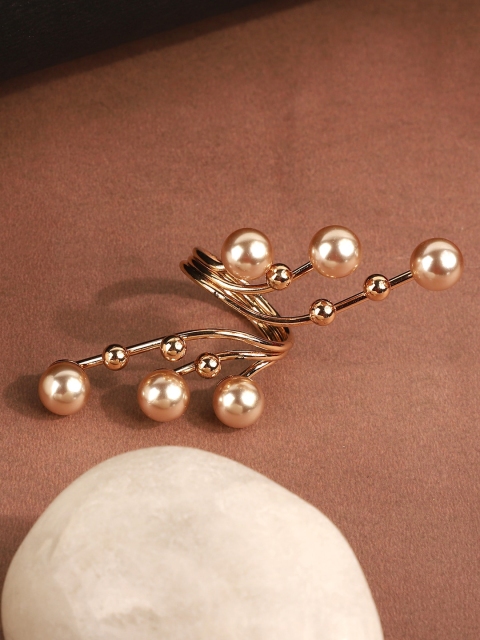 

ANIKAS CREATION Gold-Plated Adjustable Finger Ring