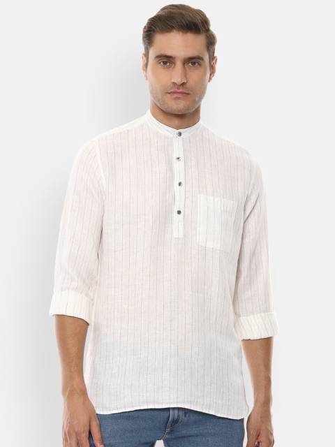 

Van Heusen Sport Men White & Grey Slim Fit Striped Casual Shirt