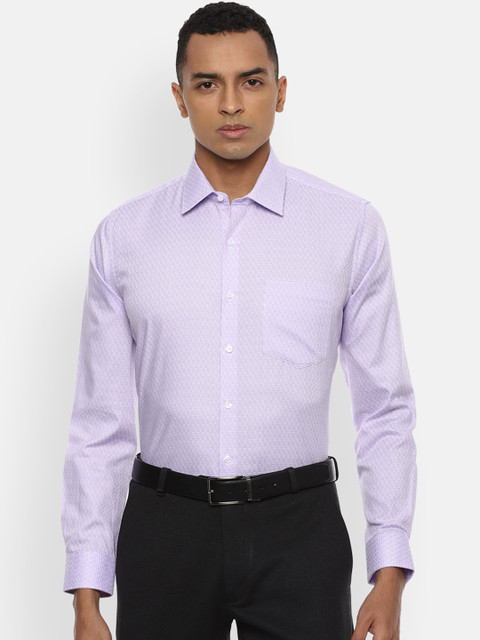 

Van Heusen Men Purple Slim Fit Self Design Formal Shirt