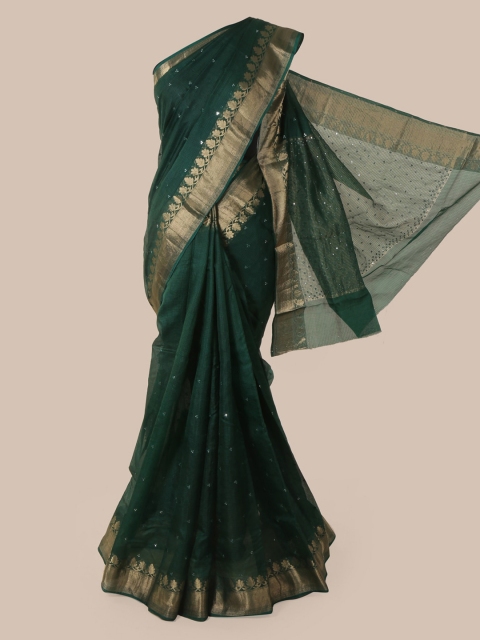 

Pothys Green Woven Design Pure Silk Saree