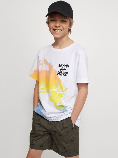 

H&M Boys Green & Black Printed Tailored Shorts