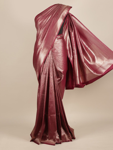 

Pothys Purple & Gold-Toned Jute Silk Woven Design Saree