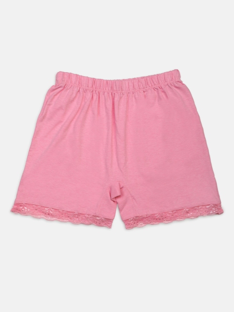 

Nins Moda Girls Pink Solid Regular Fit Regular Shorts