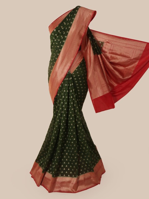 

Pothys Green & Red Pure Silk Woven Design Banarasi Saree