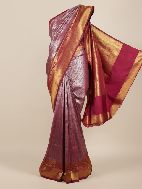 

Pothys Maroon & Gold Jute Silk Woven Design Saree