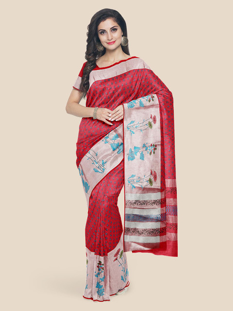 

Kalamandir Red Printed Cotton Blend Saree
