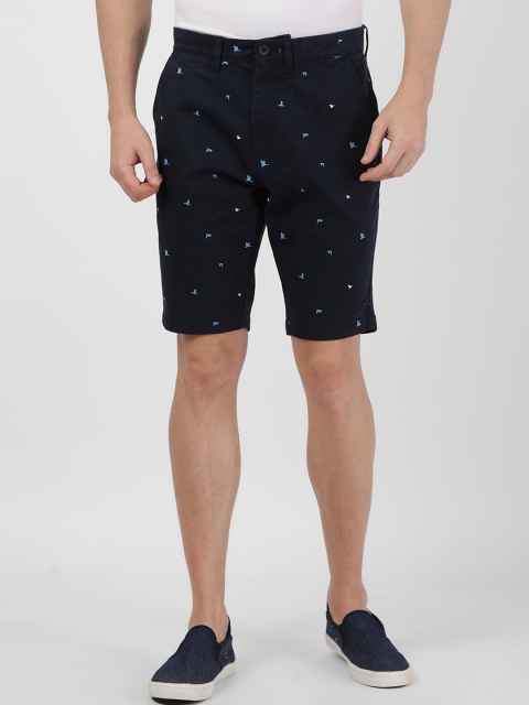 

t-base Men Navy Blue & White Printed Regular Fit Chino Shorts