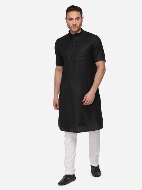 

Modi Kurta Men Black Cotton Blend Kurta