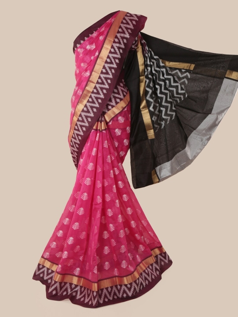 Pothys Pink Woven Design Cotton Blend Saree