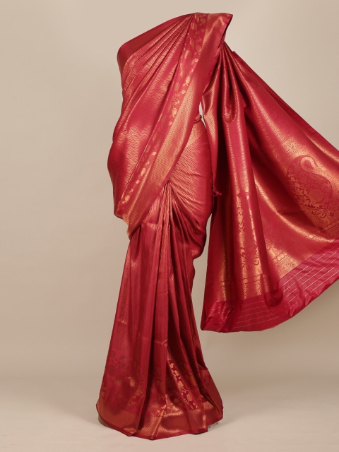 

Pothys Maroon Woven Design Jute Silk Saree
