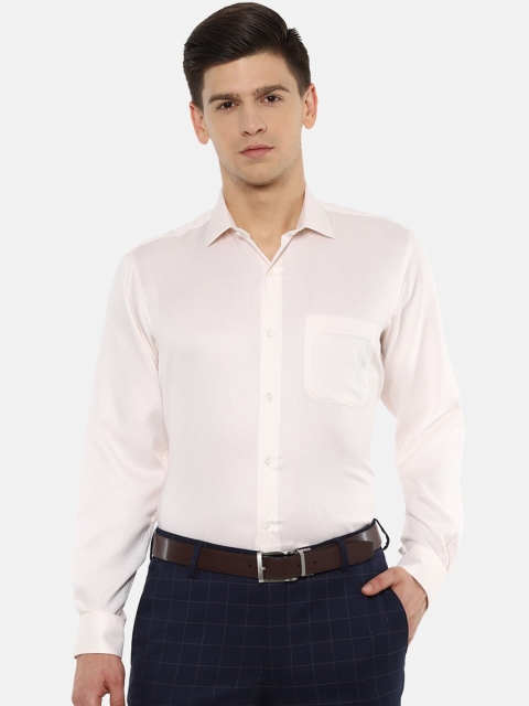 

Van Heusen Men Cream-Coloured Regular Fit Self Design Formal Shirt