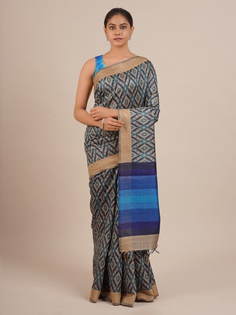 

Pothys Blue Printed Pure Silk Saree