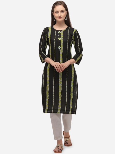 

VENISA Women Black Striped Kurta