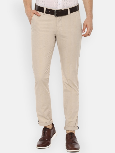 

Van Heusen Sport Men Beige Slim Fit Checked Regular Trousers
