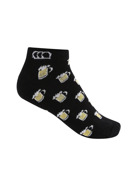 

Ajile by Pantaloons Men Black & Yellow Patterned Ankle-Length Socks