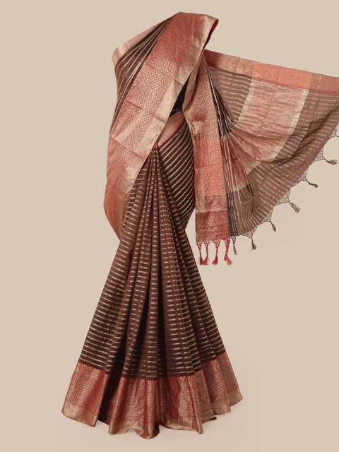 

Pothys Brown & Beige Pure Silk Woven Design Saree