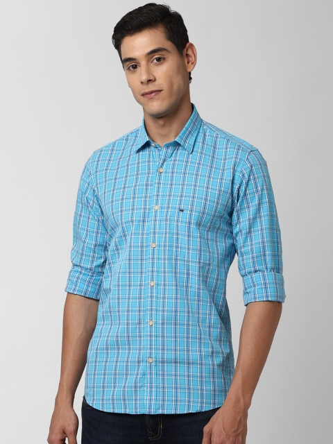 

Peter England Casuals Men Blue Regular Fit Checked Casual Shirt