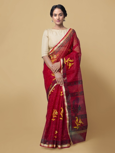 

Unnati Silks Red Pure Cotton Printed Cotton Kota Saree
