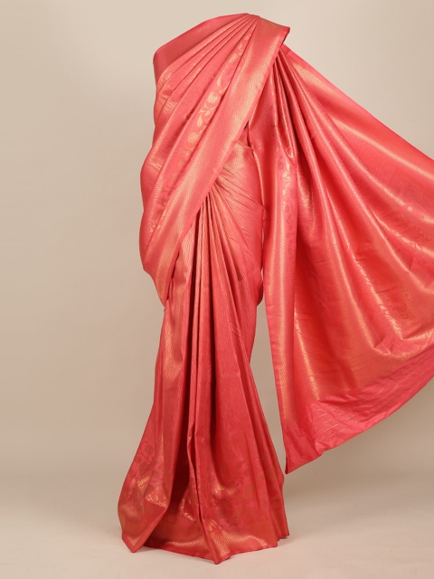 

Pothys Pink & Gold-Toned Jute Silk Woven Design Saree