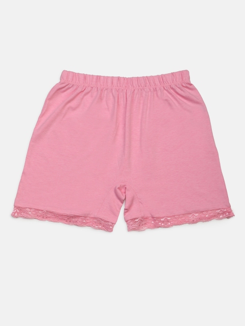 

Nins Moda Girls Pink Solid Regular Fit Regular Shorts