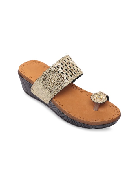 

Myra Women Gold-Toned Printed Mules