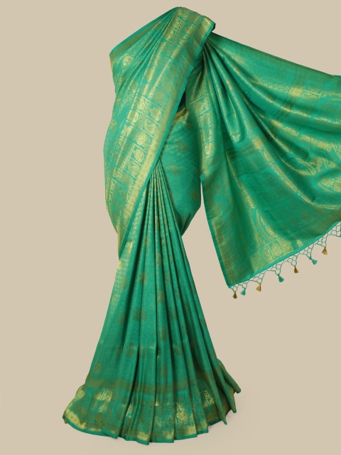 

Pothys Green Pure Silk Woven Design Banarasi Saree