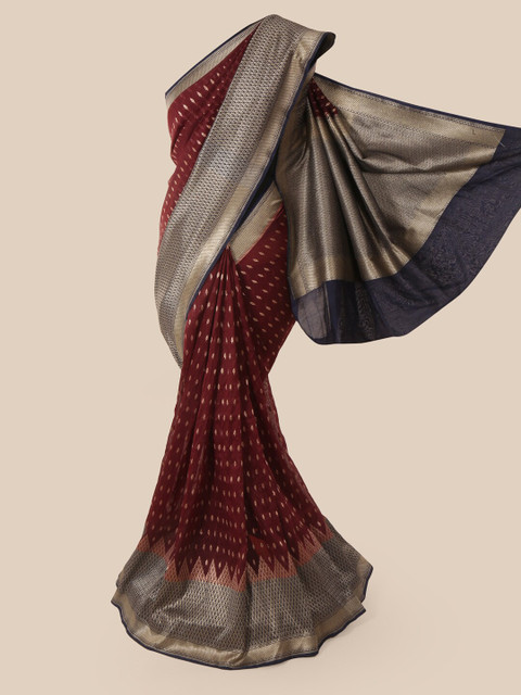 

Pothys Maroon Pure Silk Woven Design Banarasi Saree