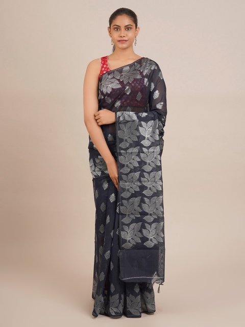 

Pothys Navy Blue Woven Design Silk Cotton Saree