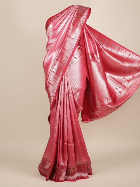 

Pothys Pink Woven Design Jute Silk Saree