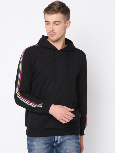 

Rigo Men Black Solid Hooded Sweatshirt