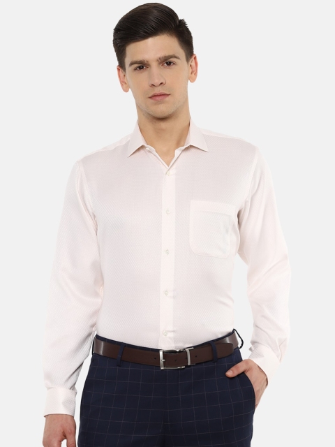 

Van Heusen Men Cream-Coloured Regular Fit Self Design Formal Shirt