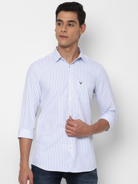 

Allen Solly Men Blue & White Regular Fit Striped Casual Shirt