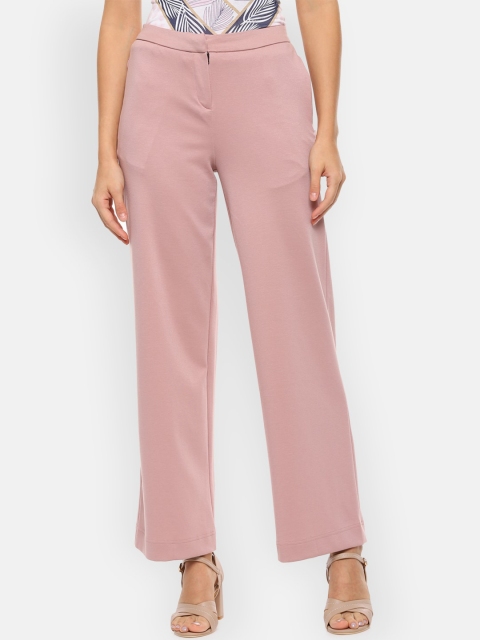 

Van Heusen Woman Pink Solid Parallel Trousers