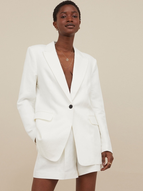

H&M Women White Single-Breasted Jacket