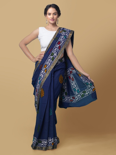 

Unnati Silks Blue Printed Patola Saree