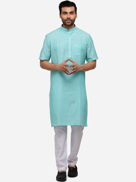 

Modi Kurta Men Turquoise Blue Kurta