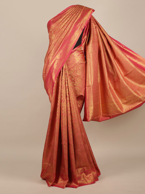 

Pothys Pink Woven Design Jute Silk Saree