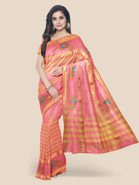 

Kalamandir Pink Printed Cotton Blend Saree