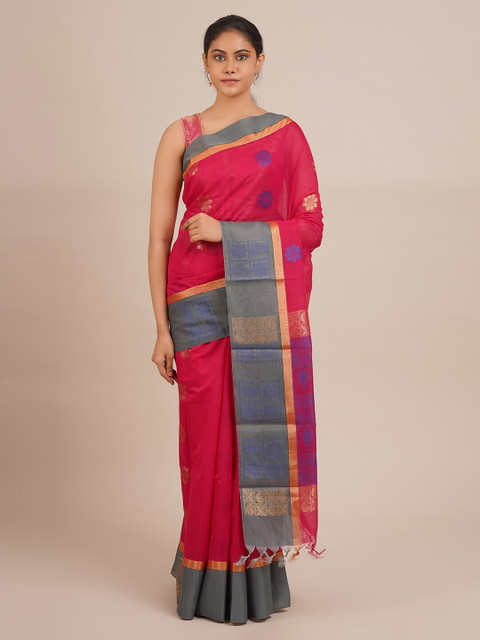 

Pothys Pink Woven Design Silk Cotton Saree