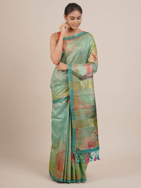 

Pothys Green Woven Design Jute Silk Saree