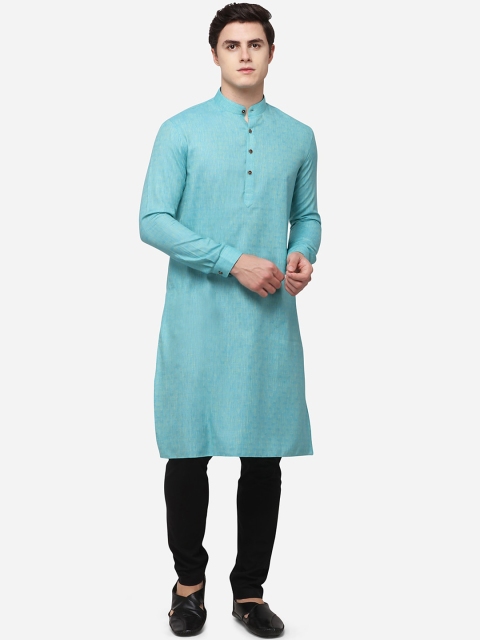 

Modi Kurta Men Sea Green Mandarin Collar Kurta