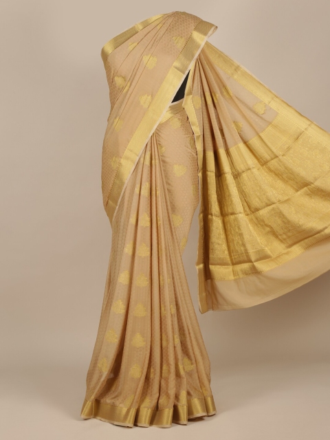 

Pothys Cream-Coloured Woven Design Poly Georgette Saree